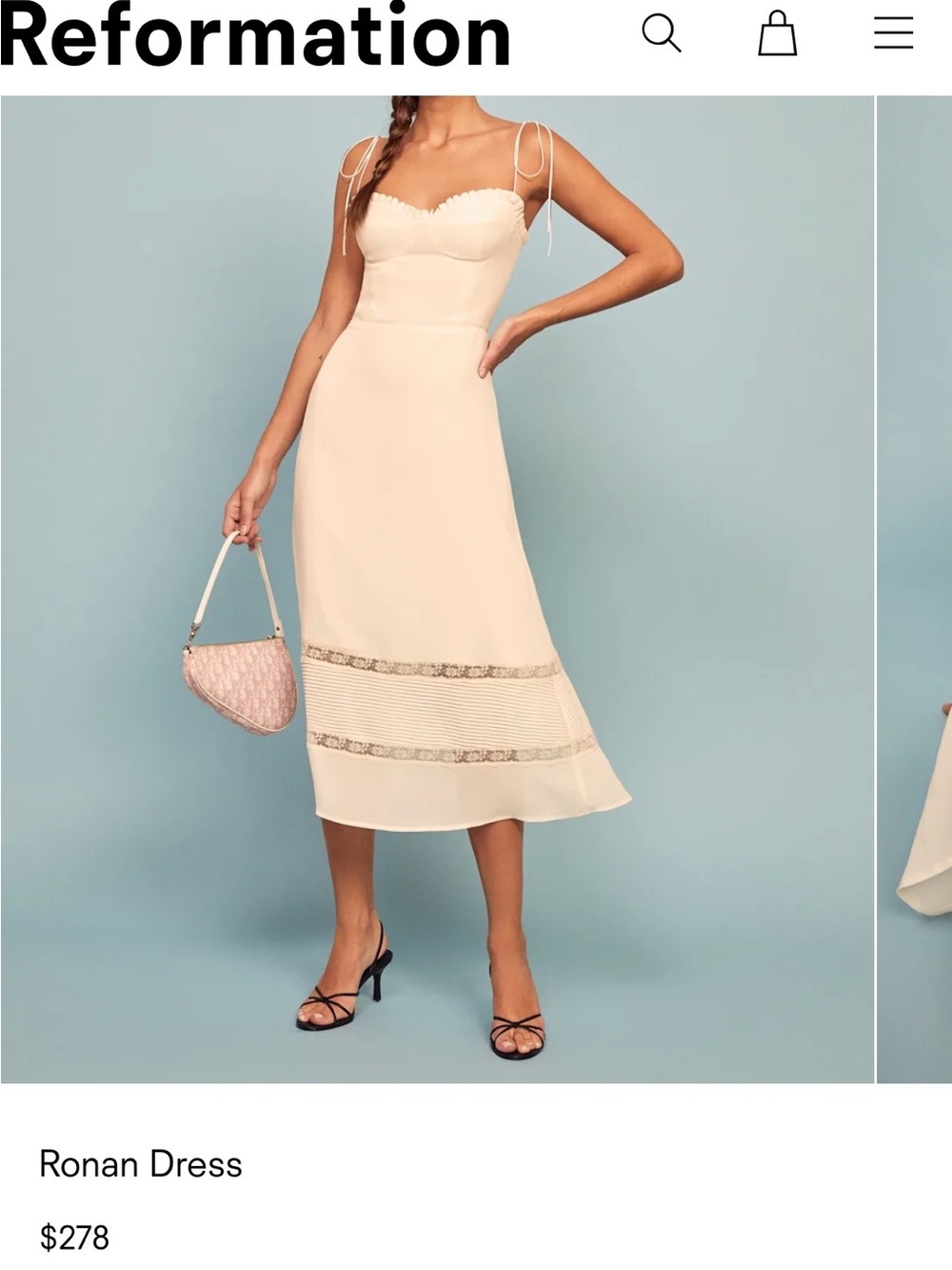 Reformation white midi dress